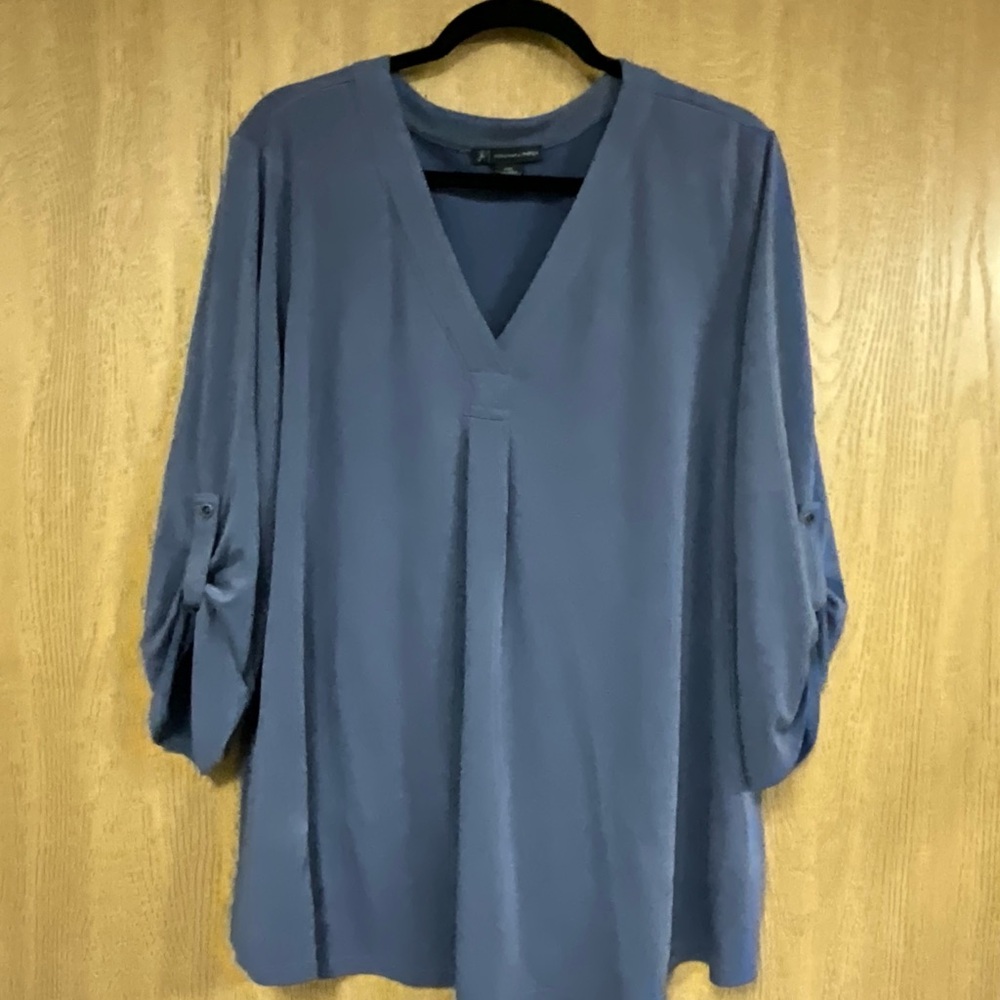 Women's Blue V-Neck Top